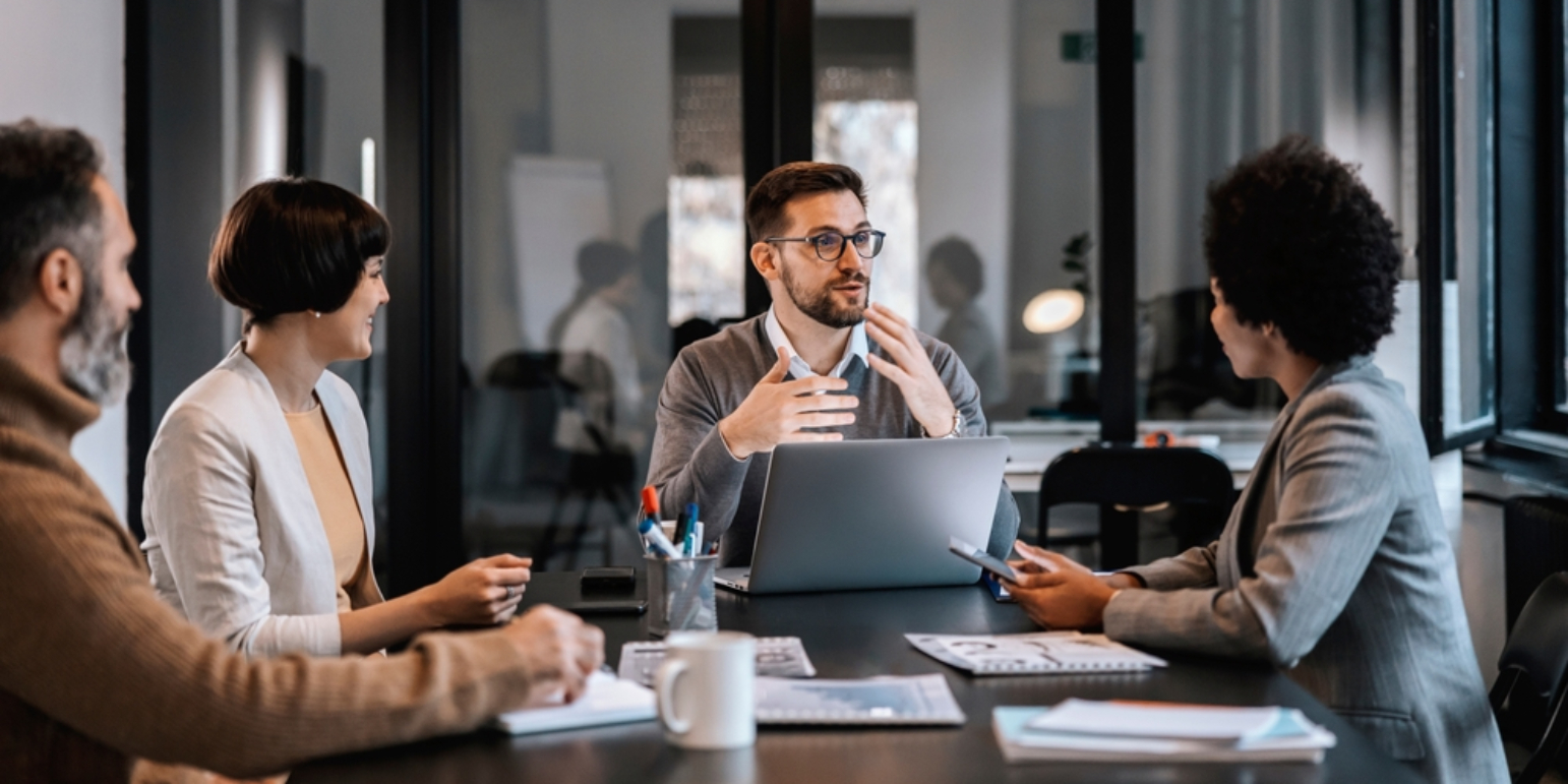 Office workers in a meeting